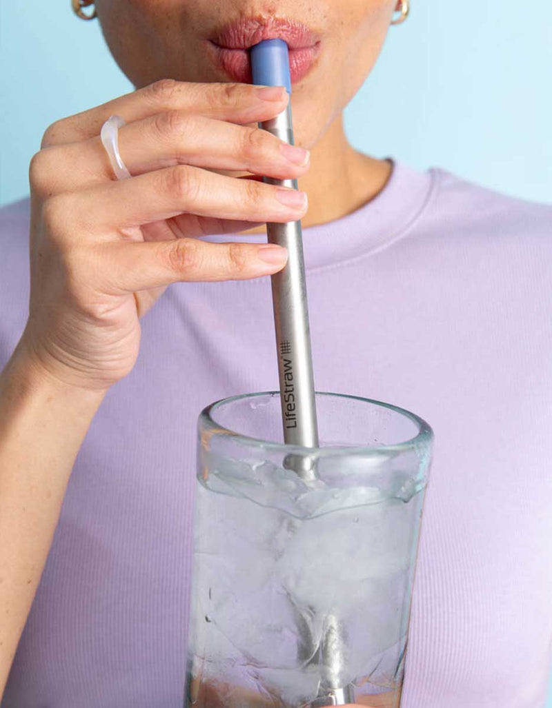 Load image into Gallery viewer, LifeStraw Sip Reusable Stainless-Steel Water Filter Straw
