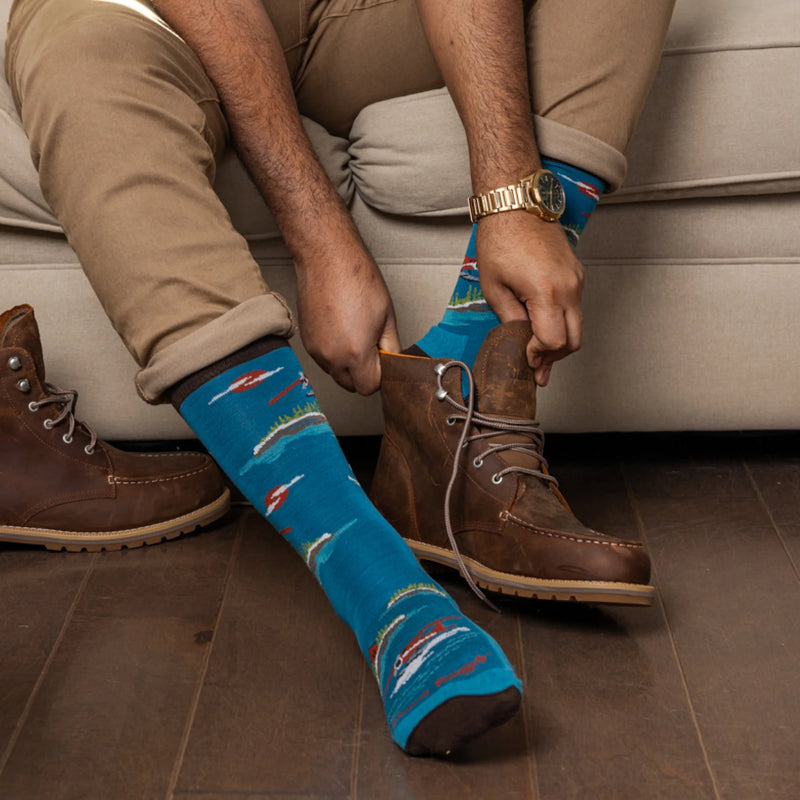 Load image into Gallery viewer, M's Float Boat Crew Lightweight Lifestyle Socks
