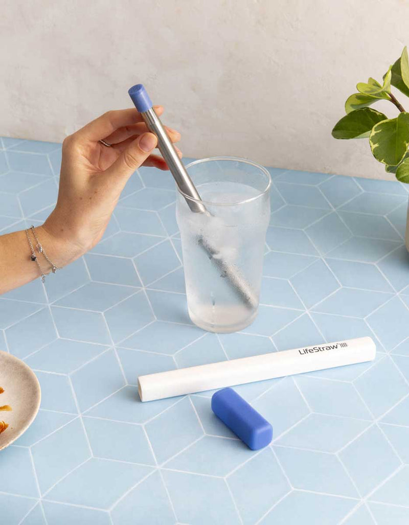 Load image into Gallery viewer, LifeStraw Sip Reusable Stainless-Steel Water Filter Straw
