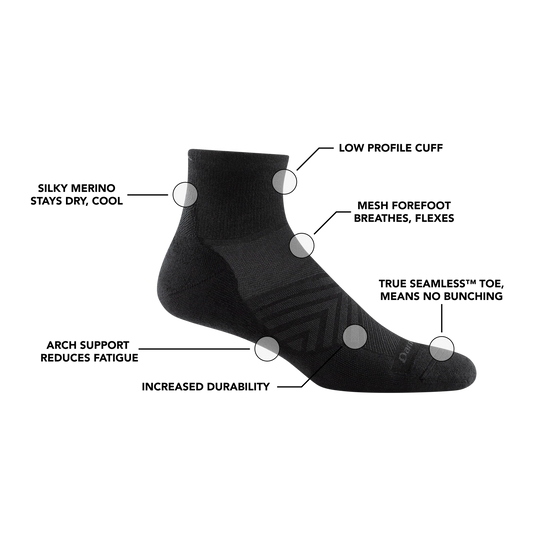 M's Run Quarter Cushioned Ultra-Lightweight Running Socks