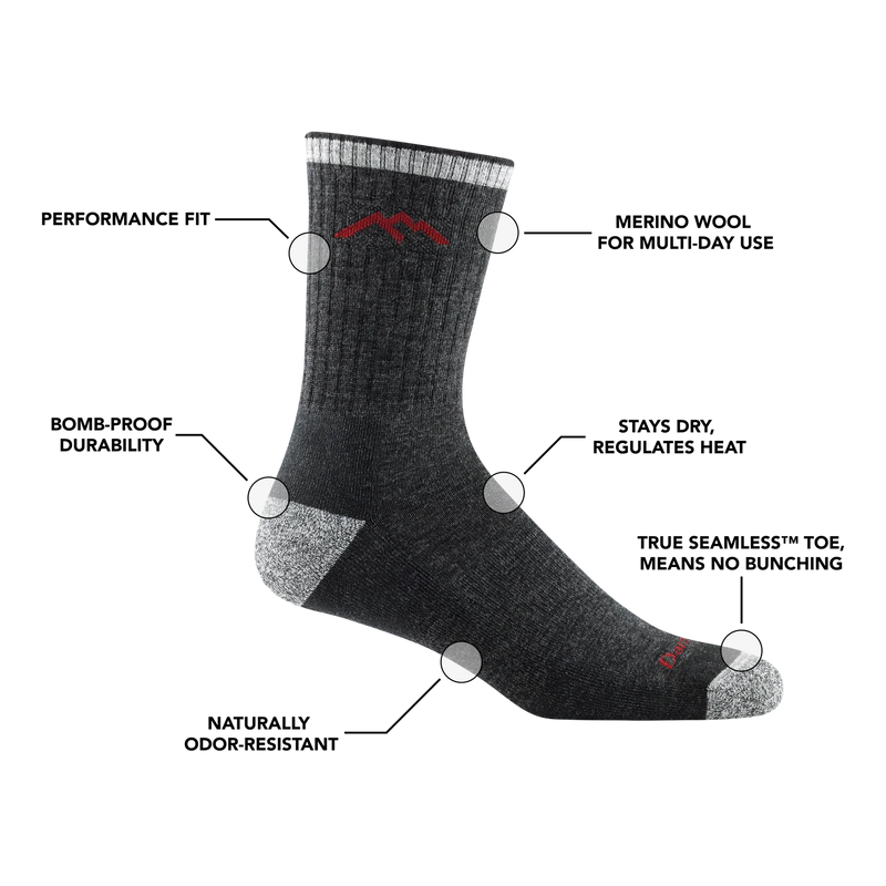 Load image into Gallery viewer, M&#39;s Hiker Micro Crew Midweight Hiking Sock
