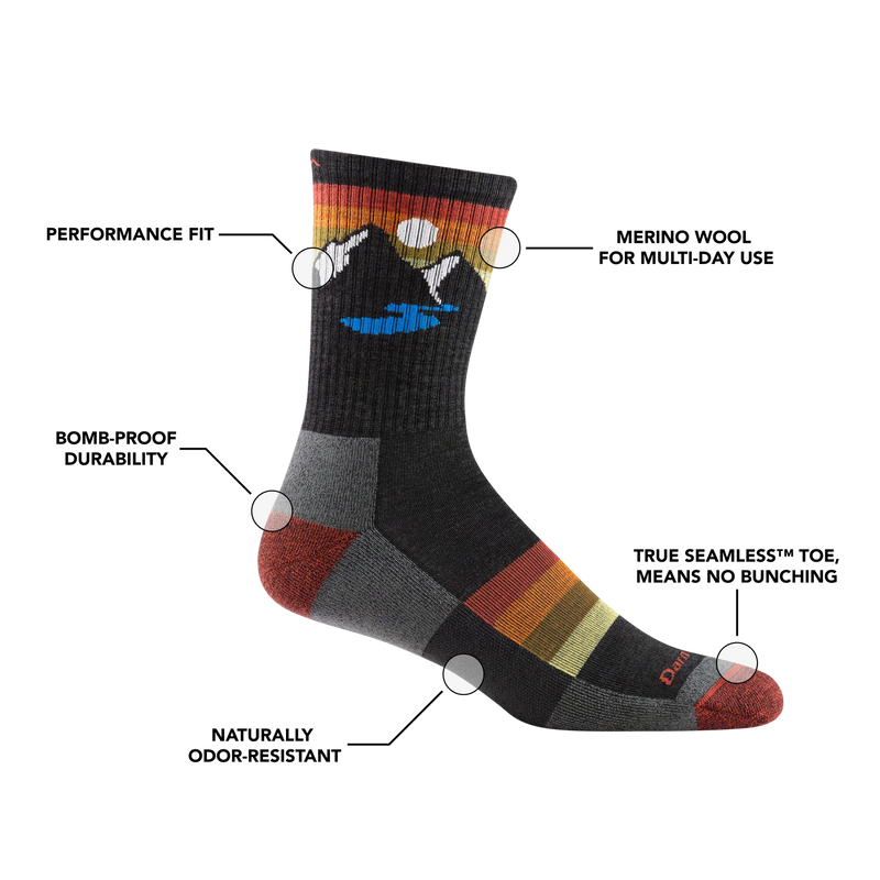 Load image into Gallery viewer, M&#39;s Sunset Ridge Micro Crew Lightweight Hiking Sock
