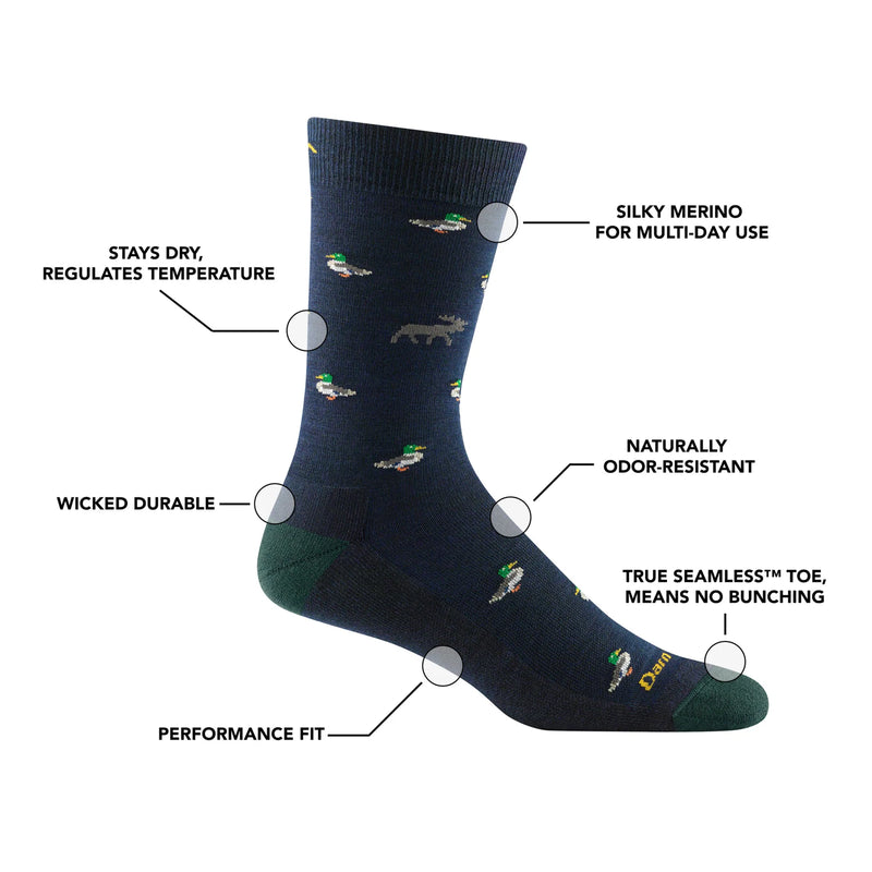 Load image into Gallery viewer, M's Duck Duck Moose Crew Lightweight Lifestyle Sock
