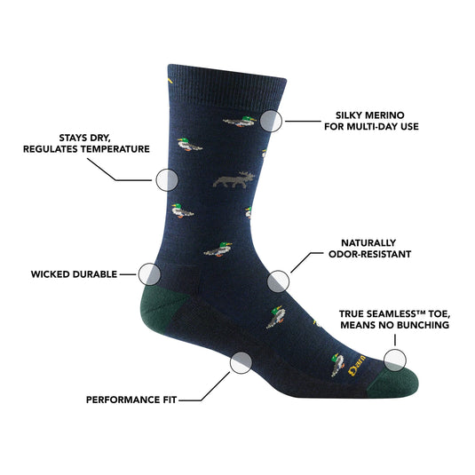 M's Duck Duck Moose Crew Lightweight Lifestyle Sock