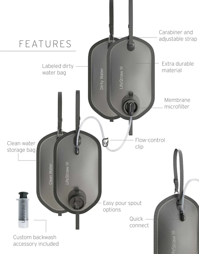 Load image into Gallery viewer, LifeStraw Peak Series Gravity Water Filter System With Safe Water Storage 8L + 8L
