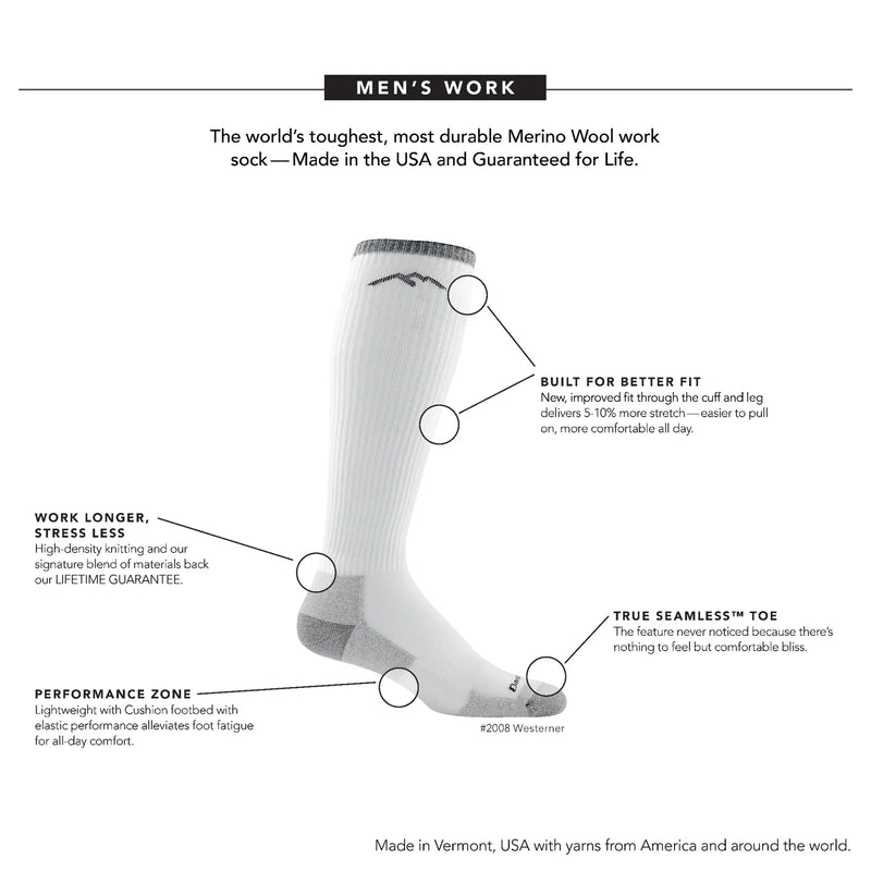 Load image into Gallery viewer, M's Westerner Over-the-Calf Lightweight Work Sock
