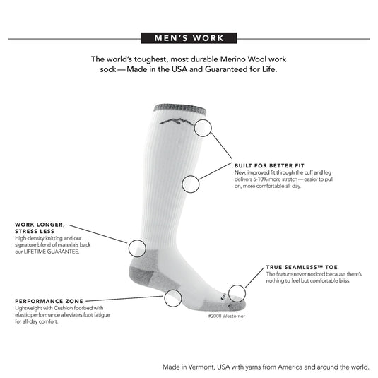 M's Westerner Over-the-Calf Lightweight Work Sock