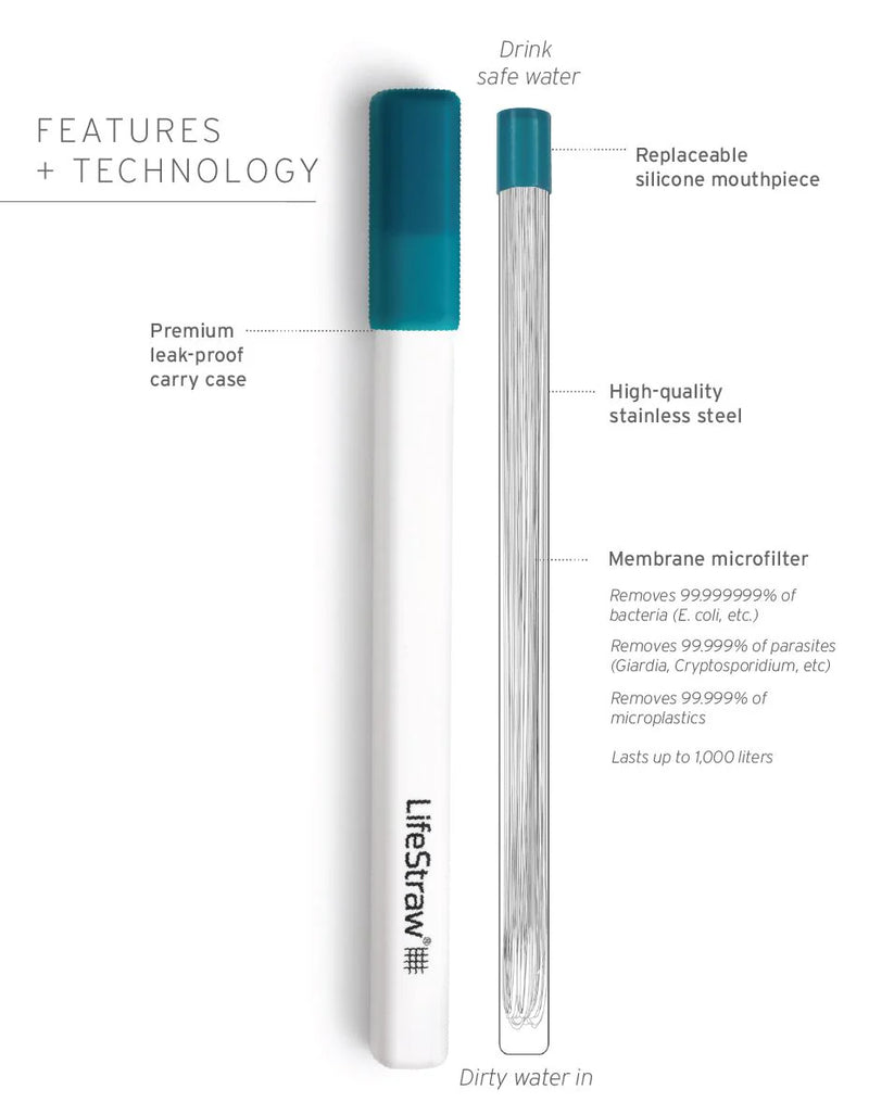 Load image into Gallery viewer, LifeStraw Sip Reusable Stainless-Steel Water Filter Straw
