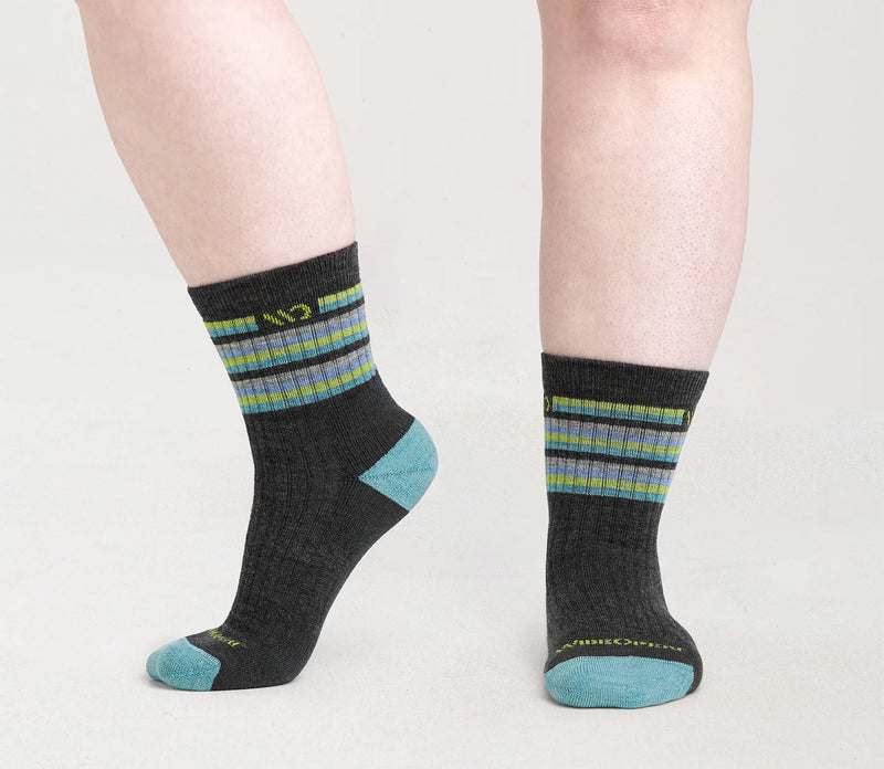 Load image into Gallery viewer, W’s Multi Stripe Cushioned Micro Crew Socks
