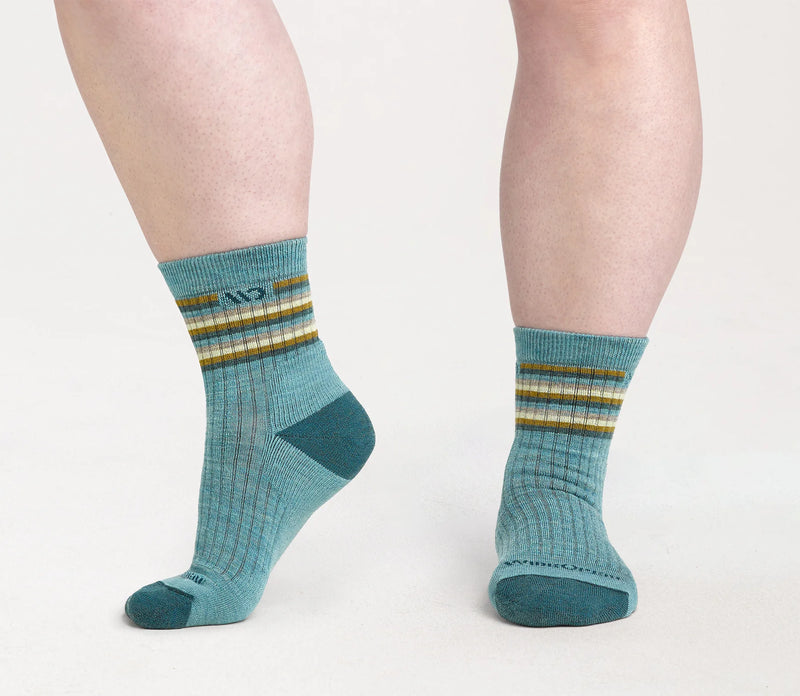 Load image into Gallery viewer, W’s Multi Stripe Cushioned Micro Crew Socks
