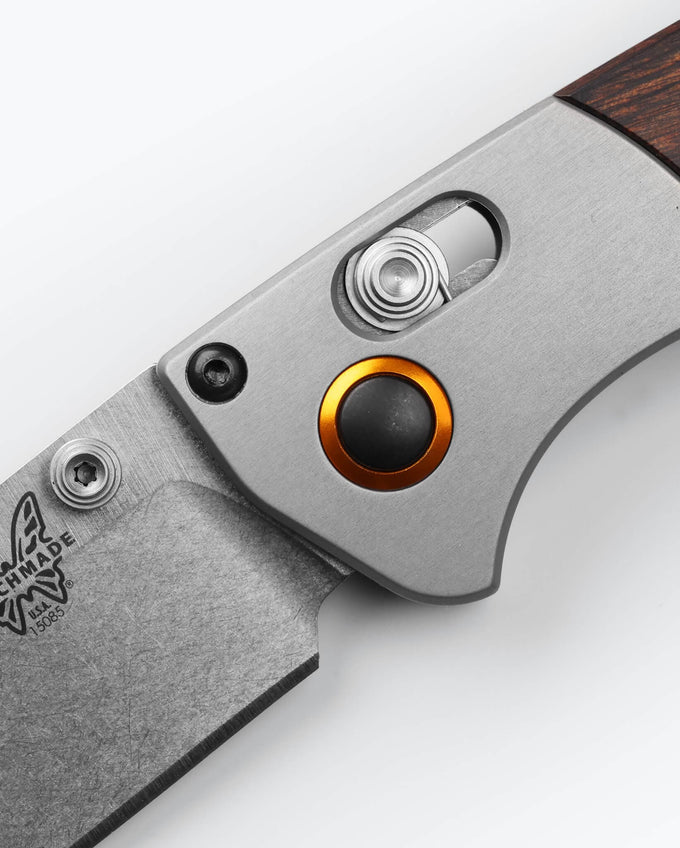 Load and play video in Gallery viewer, Mini Crooked River | Gray Aluminum &amp; Wood | Clip-point
