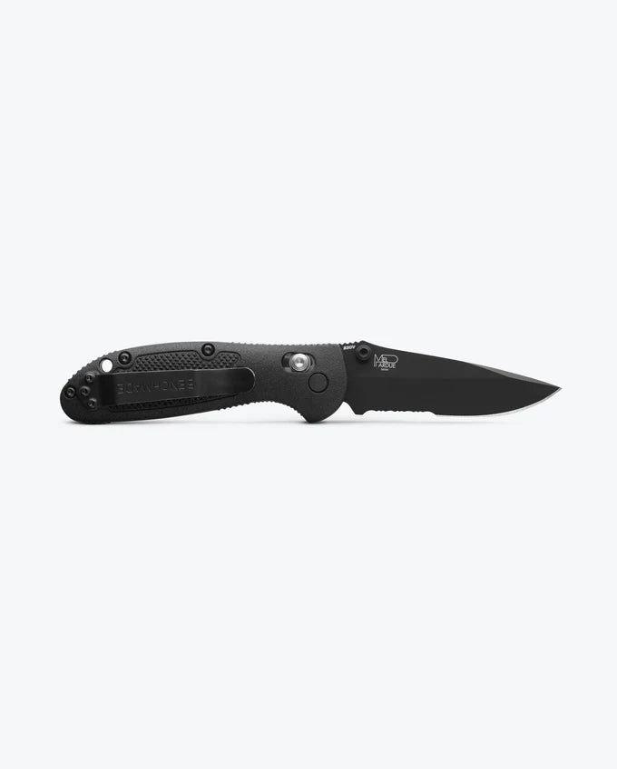 Load image into Gallery viewer, Mini Griptilian | Black Grivory | Drop-point Serrated
